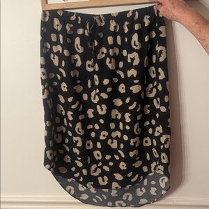 SHEIN High Low Leopard Print Skirt in Black and Tan